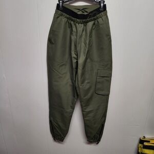 Reebok RBK Cardi Pant‎ Womens XS Hunter Green Polyester Joggers Cargo Pocket